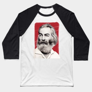 American Poet Walt Whitman illustration Baseball T-Shirt